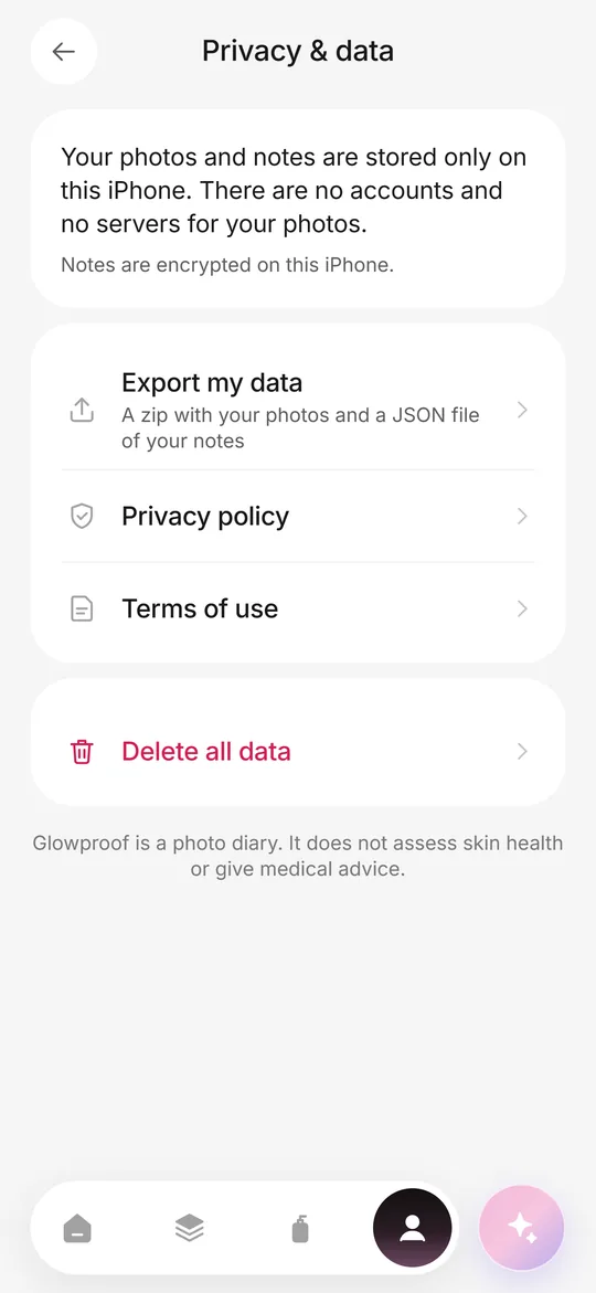 Your photos stay on your iPhone