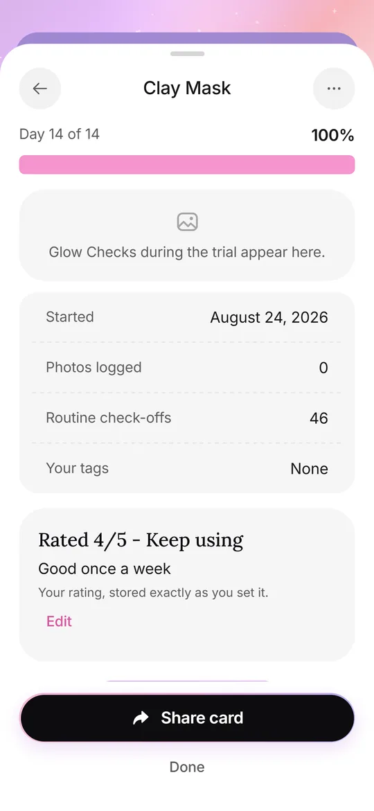 A Product Trial with your own rating